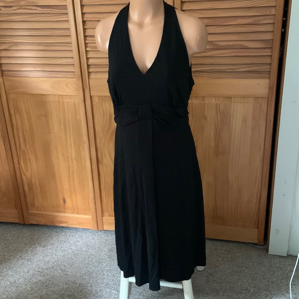 Loft Size 14 V-Neck Sleeveless Dress - Black - Size 14